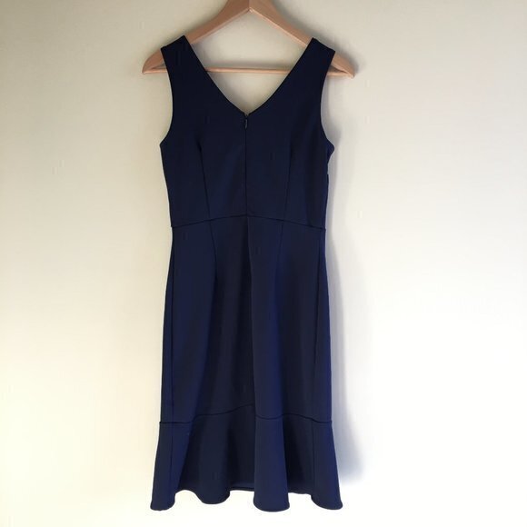 BANANA REPUBLIC Dress Drop‎ Waist Ruffle Hem Blue - Picture 2 of 5